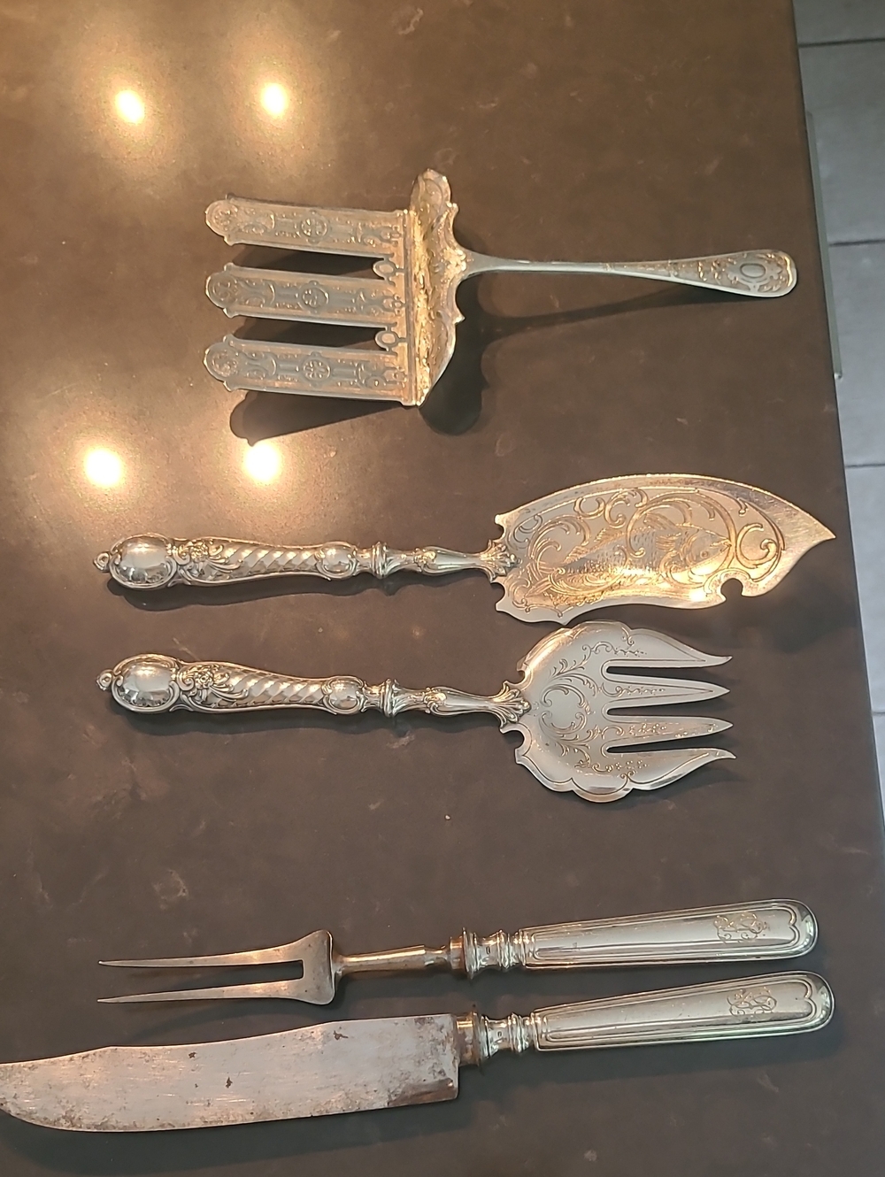 WMF Serving Set, Antique German Silverplate